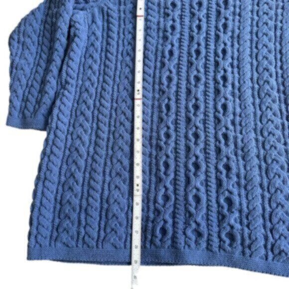 J. Jill | Blue Chenille Cable Knit Long Sleeves Sweater Size 2X - Picture 6 of 8